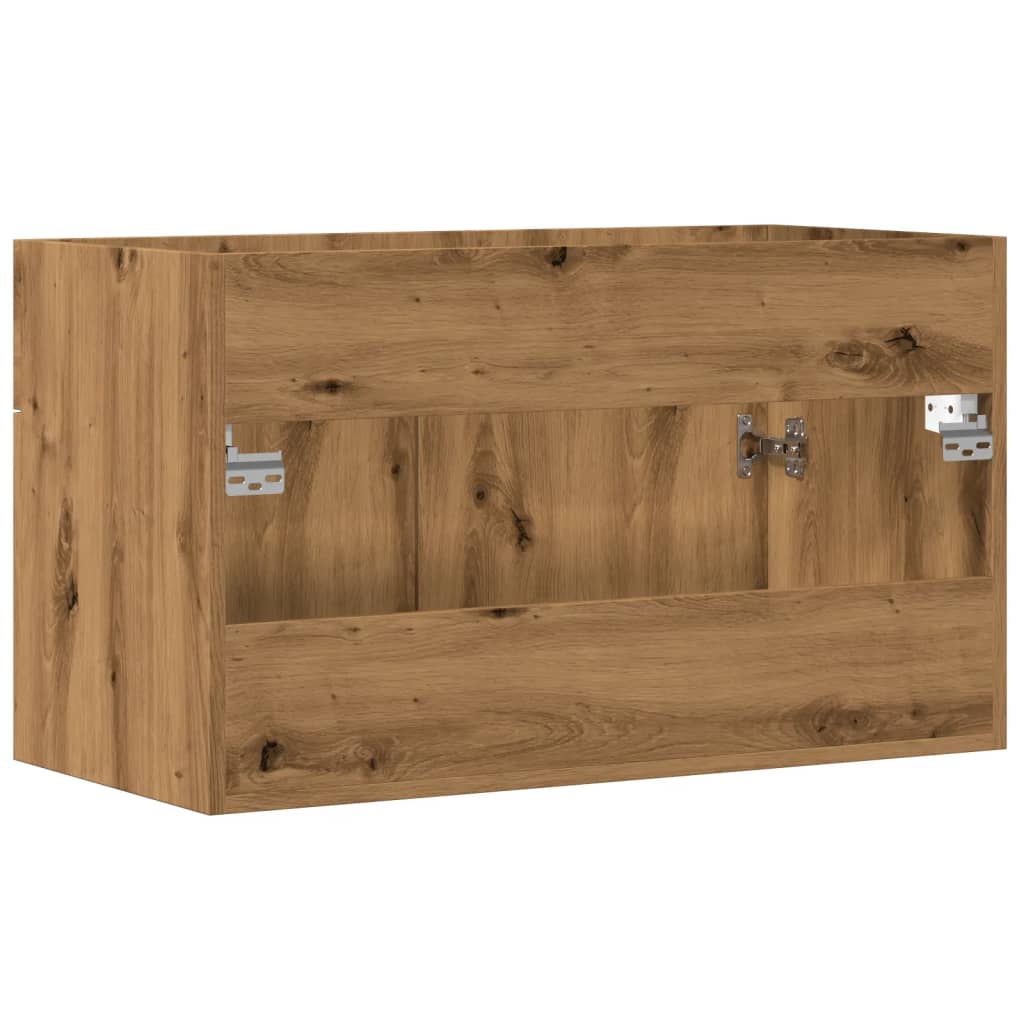 Meuble lavabo artisanal en chêne 90x38,5x46 en matériau bois