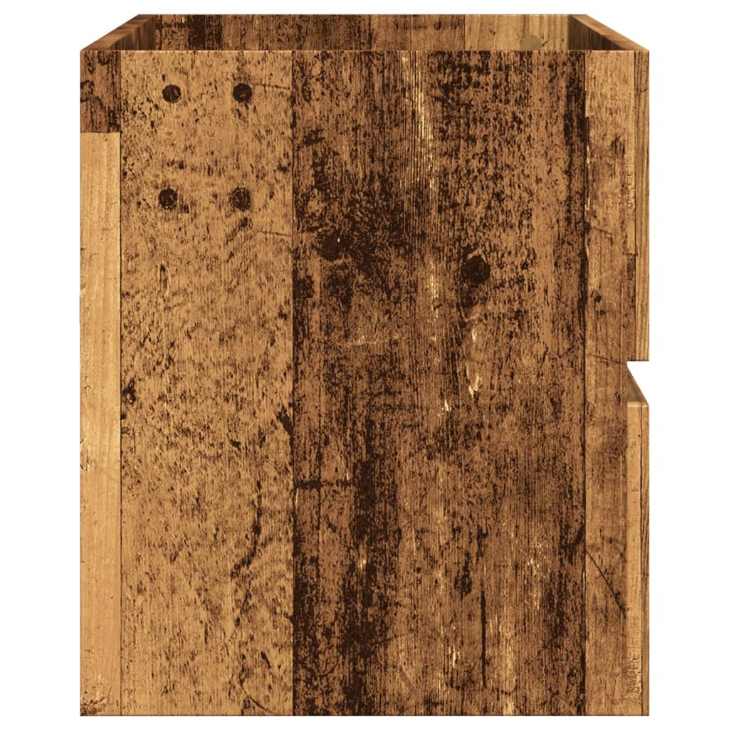 Meuble lavabo aspect bois de récupération 100x38,5x45 cm en matériau bois