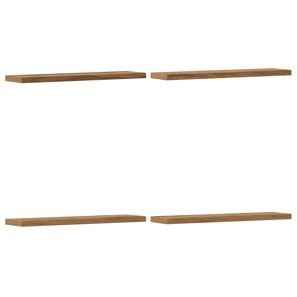 Wall shelves 4 pcs. Artisan oak 40x10x1.5 cm wood material