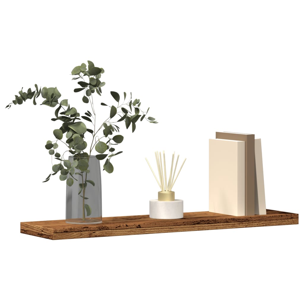 Wall shelves 4 pcs. Old wood look 40x20x1.5 cm wood material