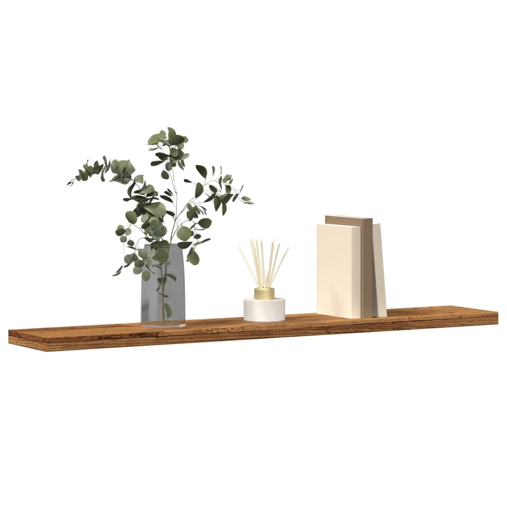 Wall shelves 4 pcs. Old wood look 60x20x1.5 cm wood material