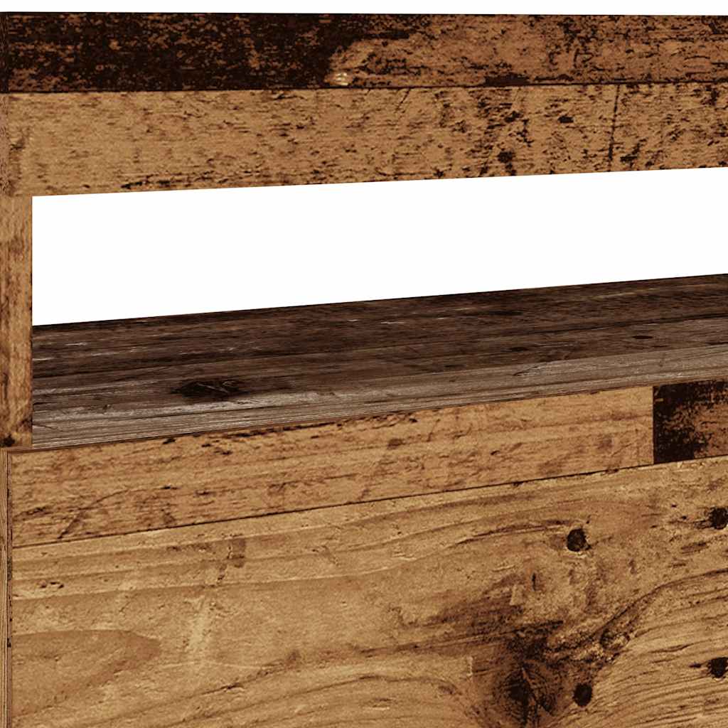 Meuble TV avec lumières LED aspect bois vieilli 75x35x40 cm