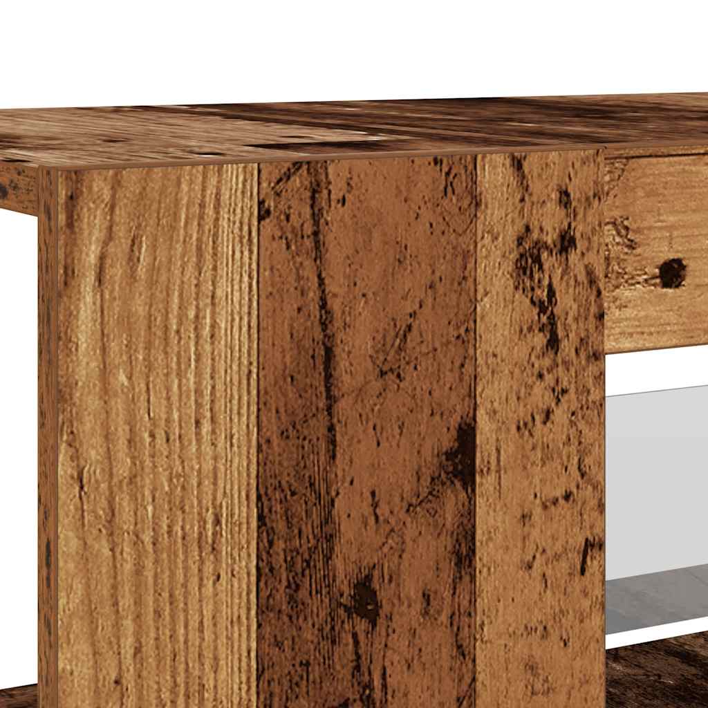 Meuble TV avec lumières LED aspect bois vieilli 135x39x30 cm