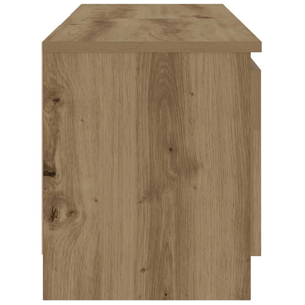Meuble TV avec lumières LED Chêne artisanal 120x30x36 cm
