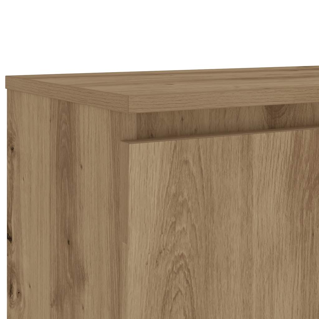 Meuble TV avec lumières LED Chêne artisanal 120x30x36 cm