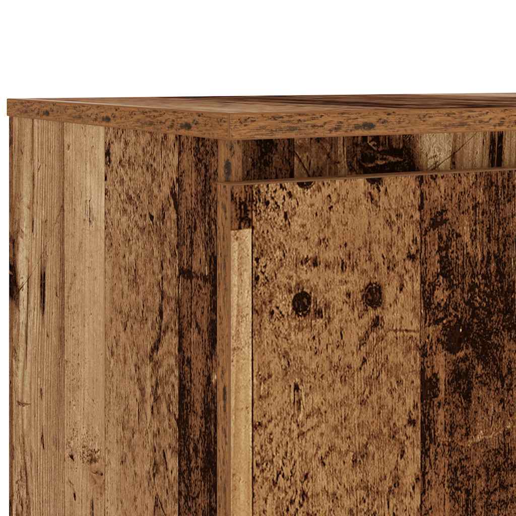 Meuble TV avec éclairage LED, aspect bois récupéré, 140x40x36 cm