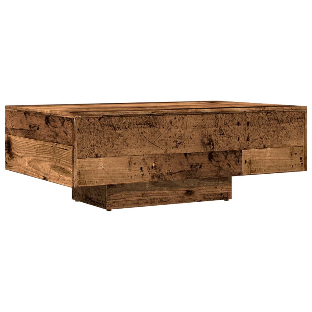 Table basse aspect bois de récupération 85x55x31 cm en bois