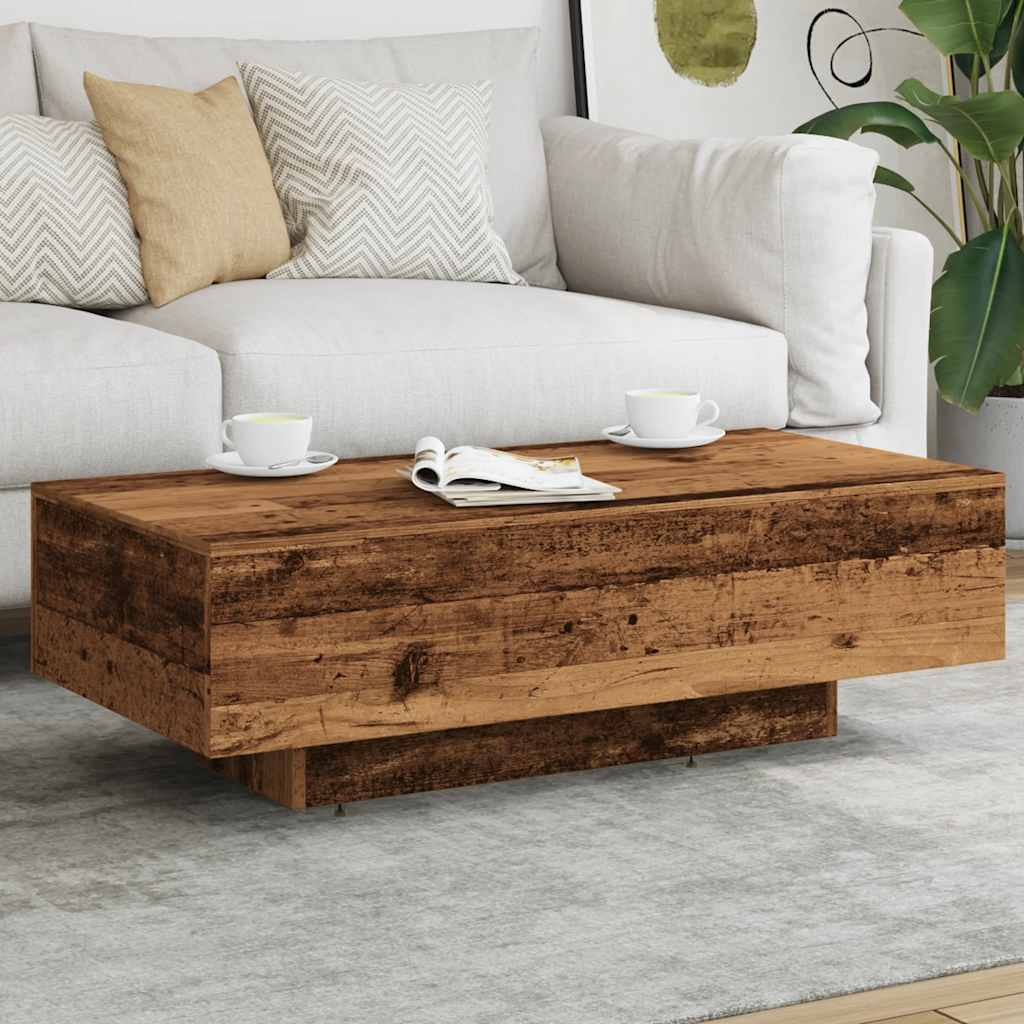 Table basse aspect bois de récupération 100x49,5x31 cm en bois