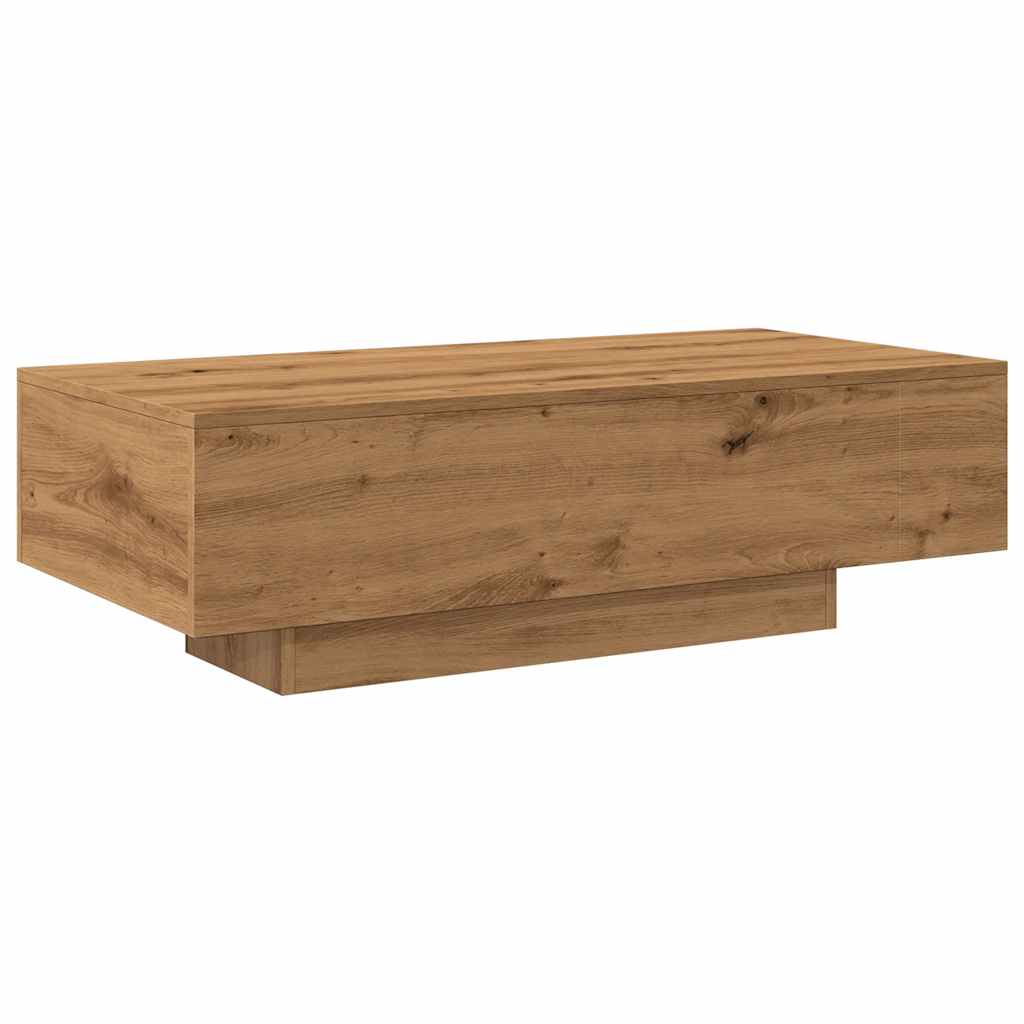 Table basse artisanale en chêne 100x49,5x31 cm en bois