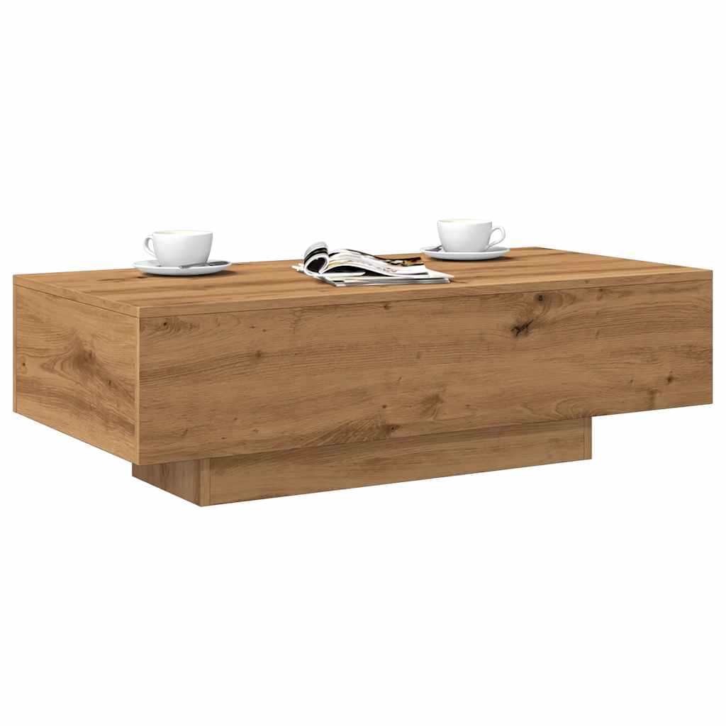 Table basse artisanale en chêne 100x49,5x31 cm en bois