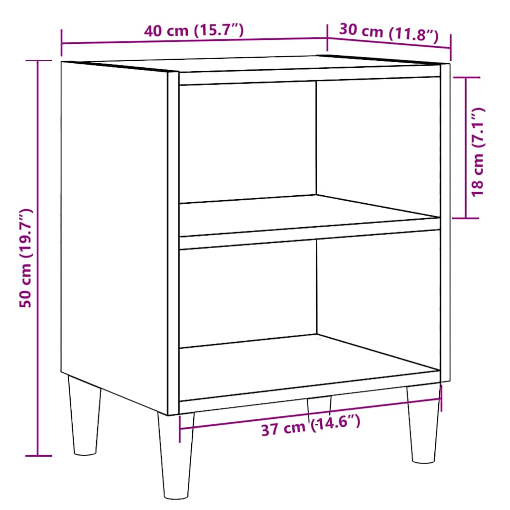 Nachttisch Altholz-Optik 40x30x50 cm Holzwerkstoff