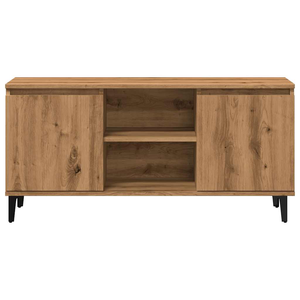 Meuble TV Chêne artisanal 102x35x50 cm matériau bois