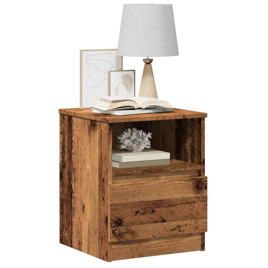 Bedside tables 2 pcs. Old wood look 40x40x50 cm wood material