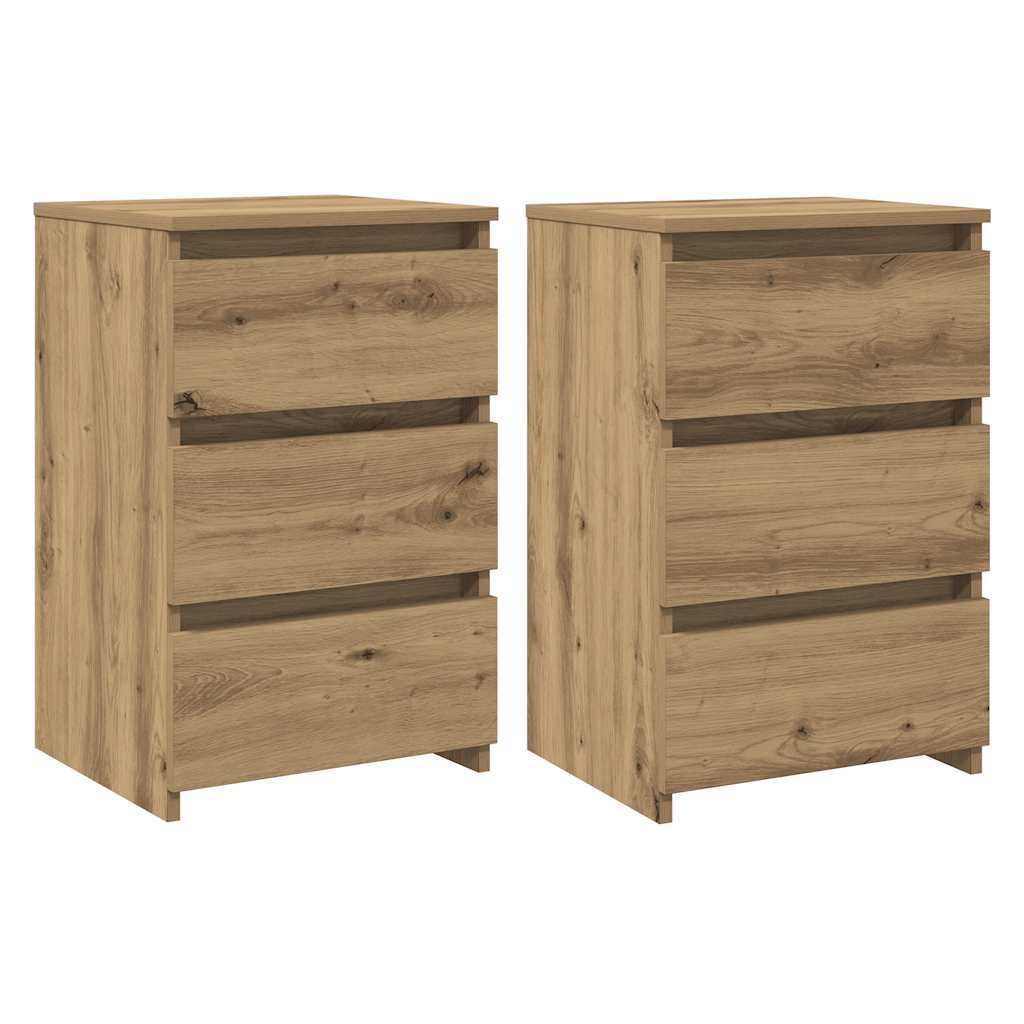 Bedside tables 2 pcs. Artisan oak 40x35x62.5 cm wood material