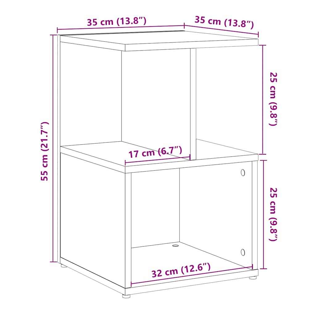 Nachttisch Artisan-Eiche 35x35x55 cm Holzwerkstoff