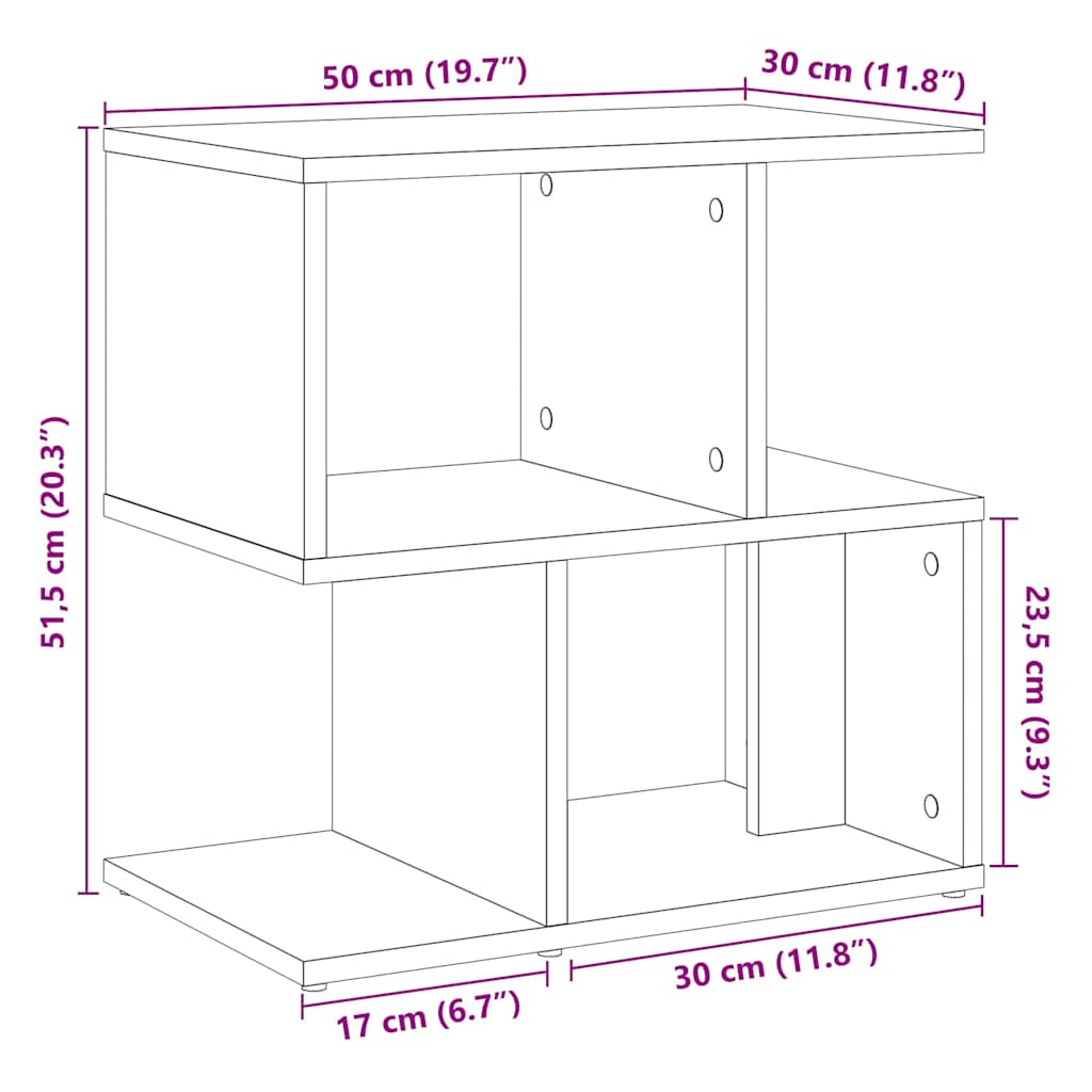 Nachttisch Altholz-Optik 50x30x51,5 cm Holzwerkstoff