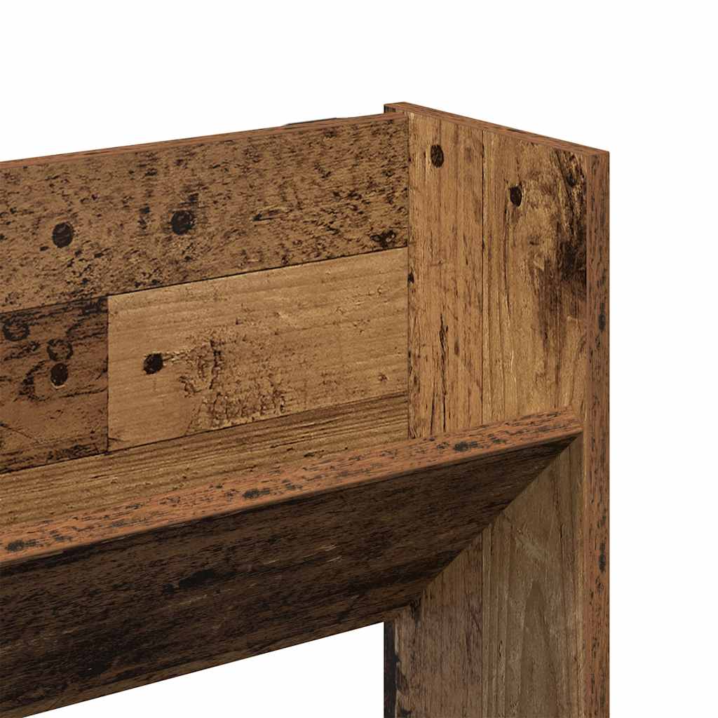Étagère à chaussures murale aspect bois de récupération 80x18x90 cm matériau à base de bois