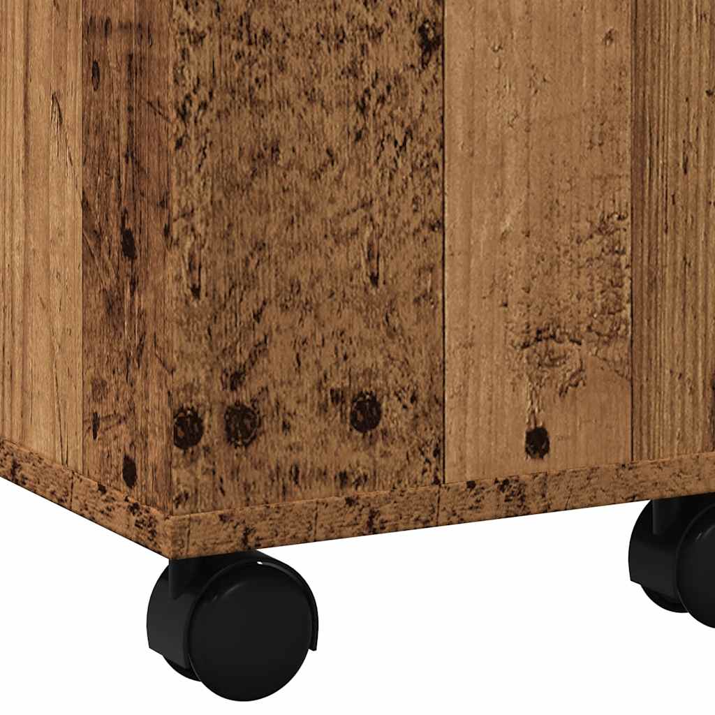 Table basse aspect bois récupéré 60x60x38 cm matériau bois