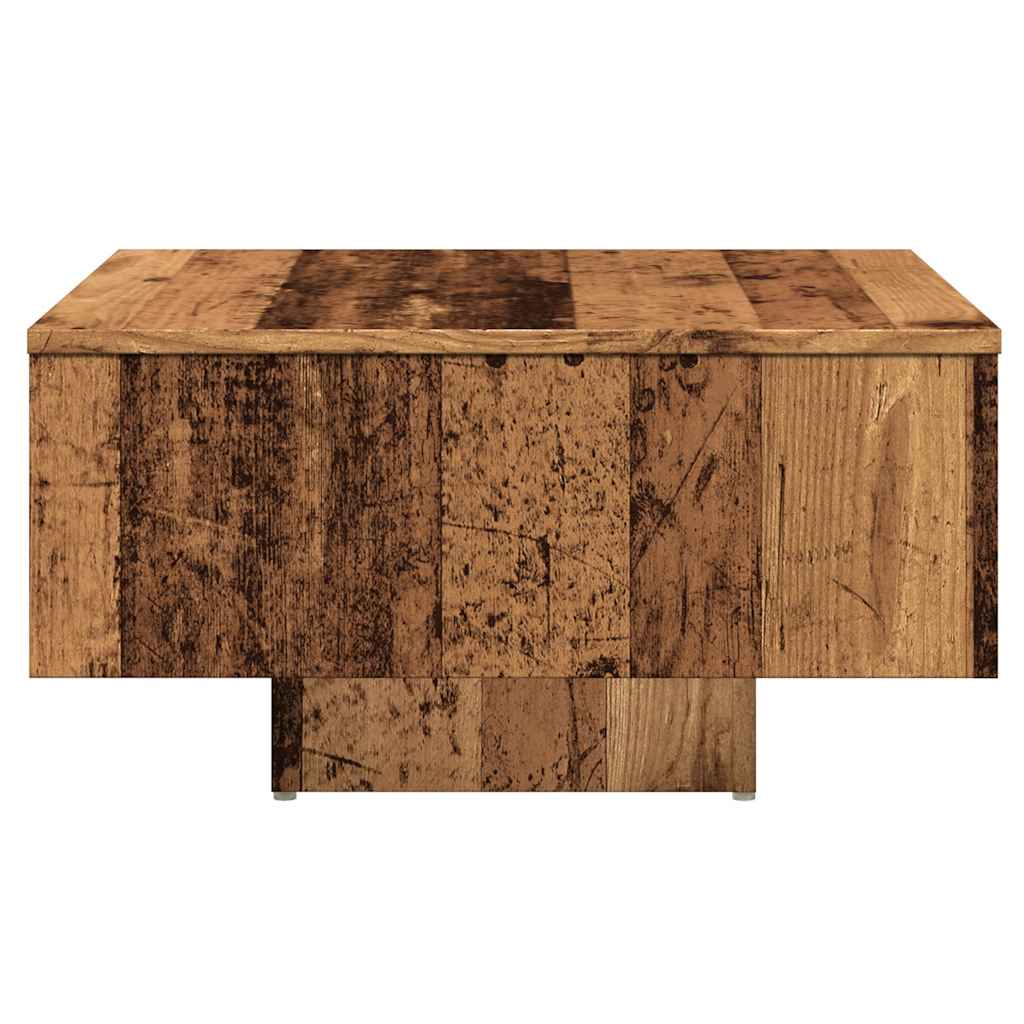 Table basse aspect bois récupéré 60x60x31,5 cm matériau bois