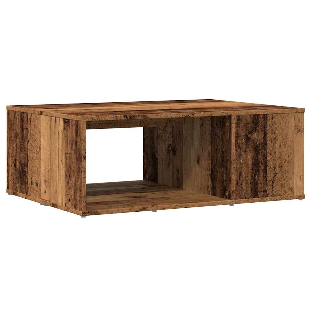 Table basse aspect bois récupéré 90x67x33 cm matériau bois