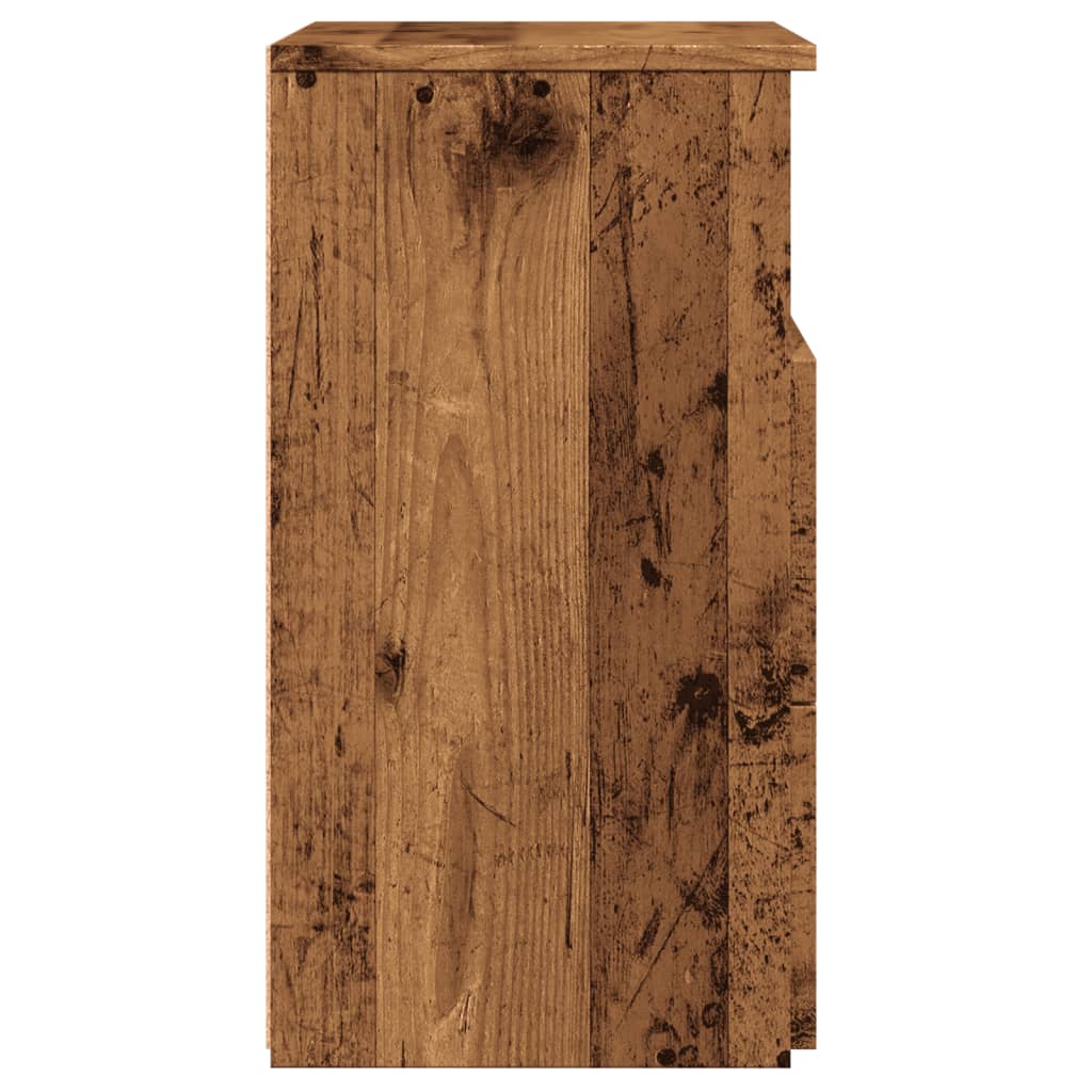 Table de chevet aspect bois de récupération 50x32x60 cm en bois