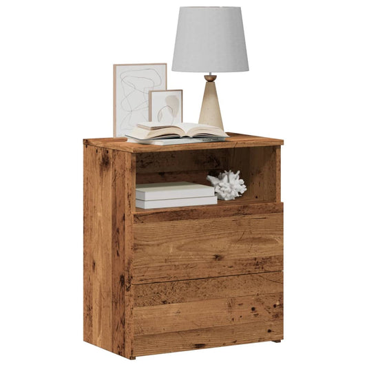 Bedside tables 2 pcs. Old wood look 50x32x60 cm wood material