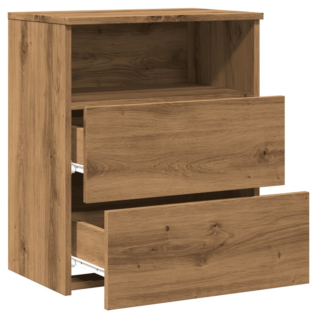 Bedside tables 2 pcs. Artisan oak 50x32x60 cm wood material