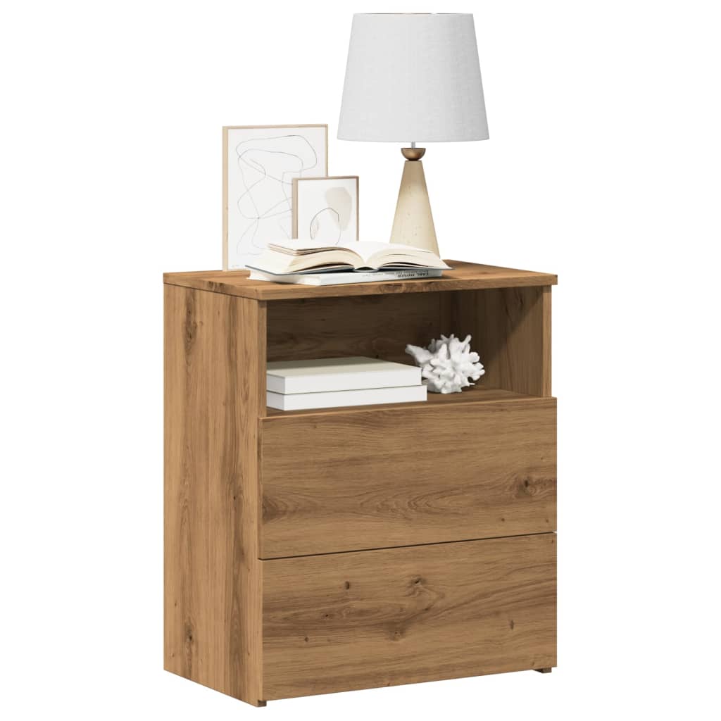Bedside tables 2 pcs. Artisan oak 50x32x60 cm wood material