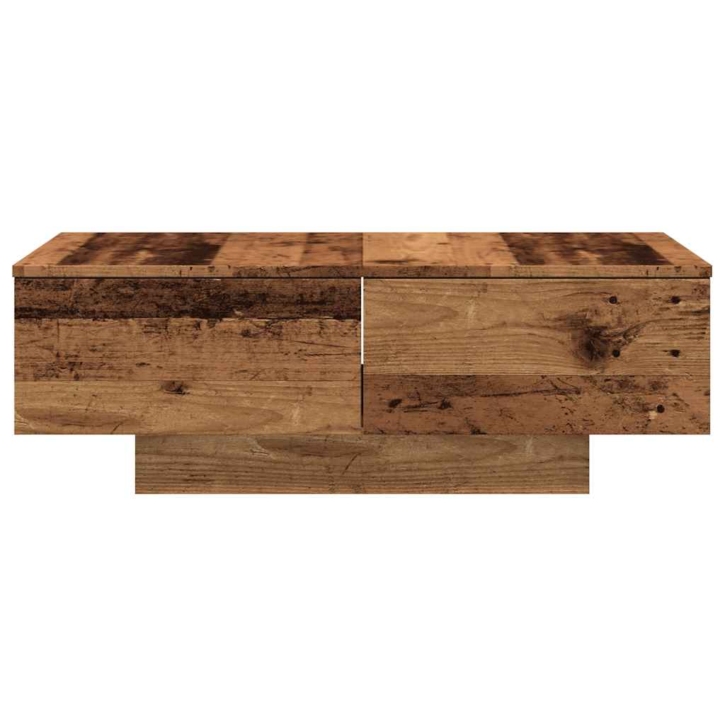 Table basse aspect bois récupéré 90x60x31 cm matériau bois