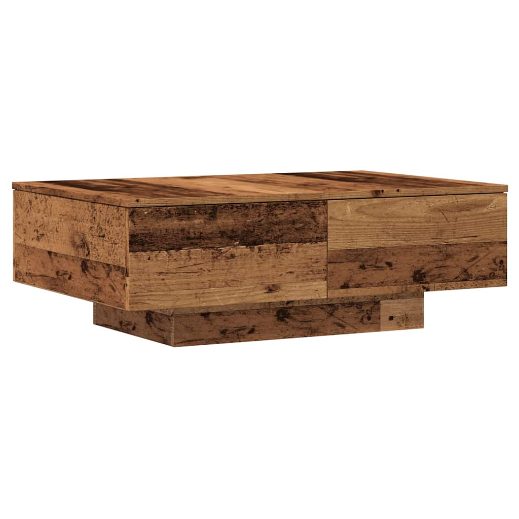 Table basse aspect bois récupéré 90x60x31 cm matériau bois