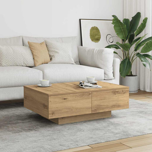 Table basse Artisan en chêne 90x60x31 cm matériau bois