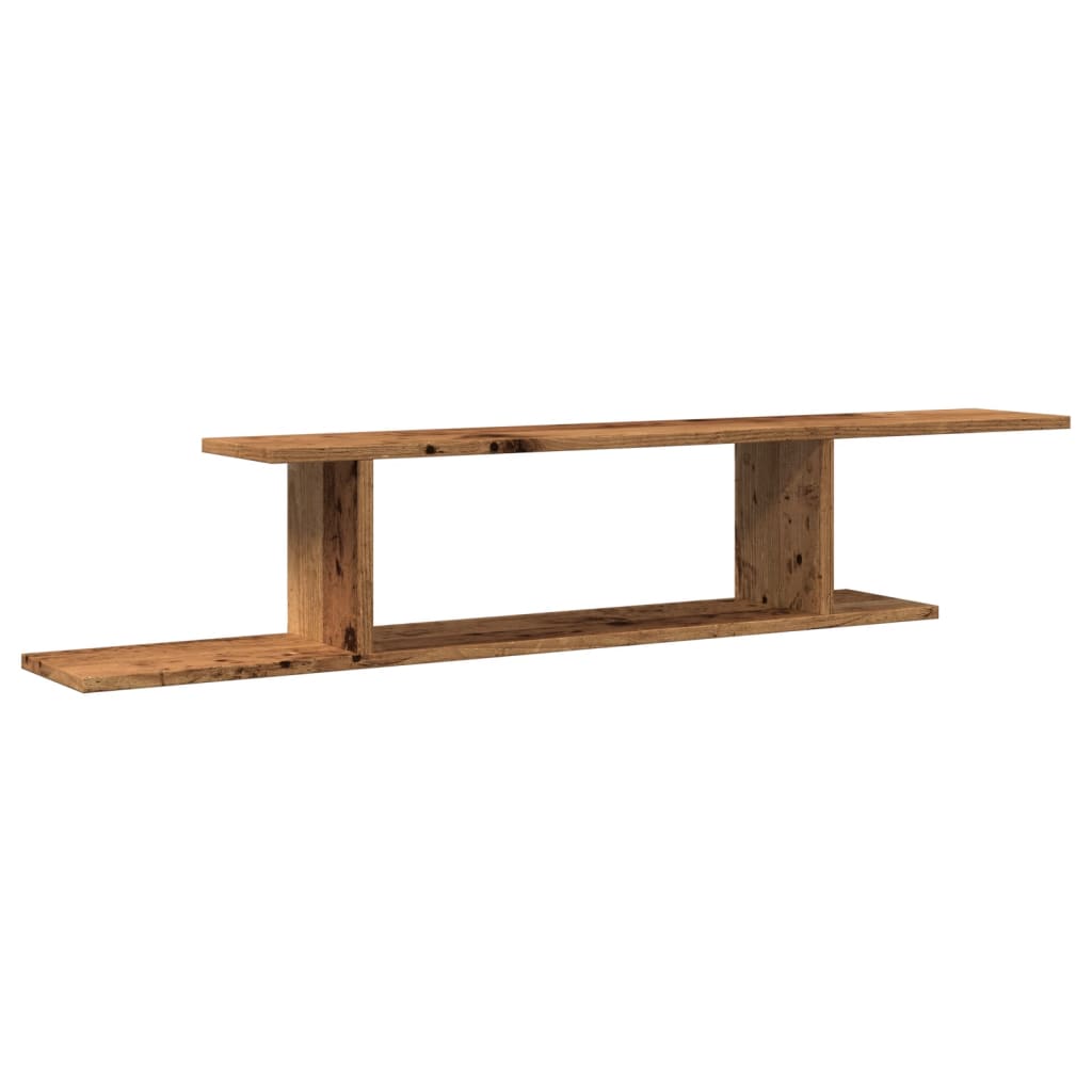 Étagère murale TV aspect bois de récupération 125x18x23 cm en bois