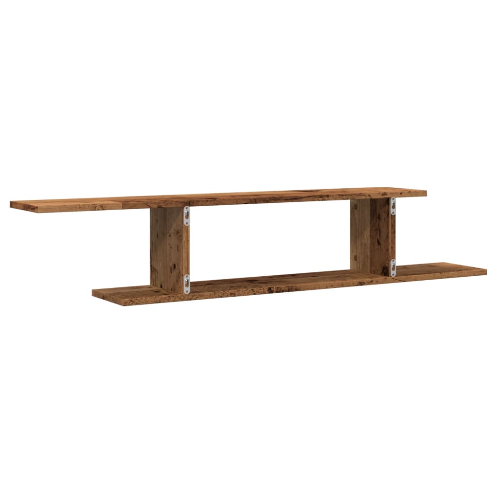 Étagère murale TV aspect bois de récupération 125x18x23 cm en bois