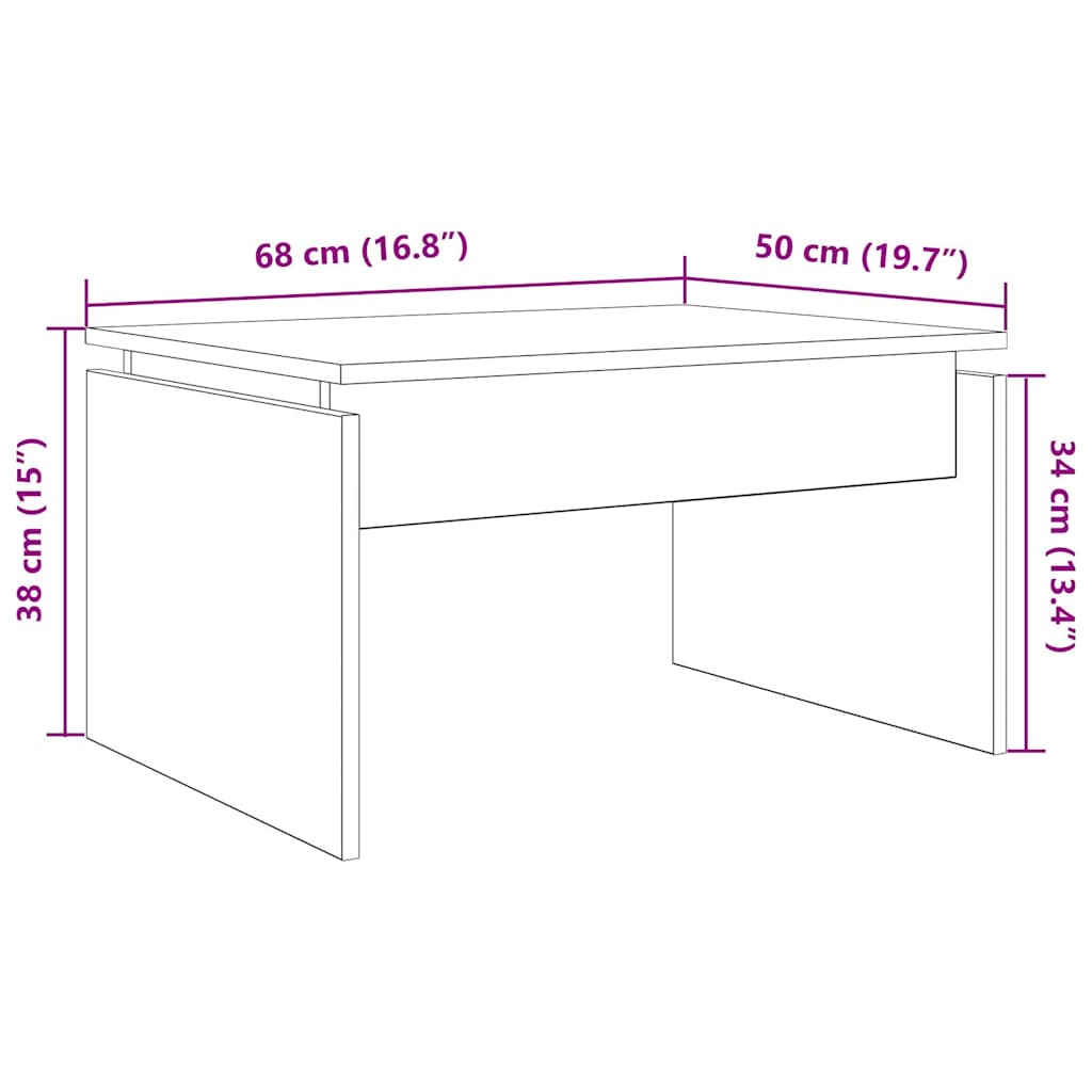 Table basse aspect bois de récupération 68x50x38 cm en bois