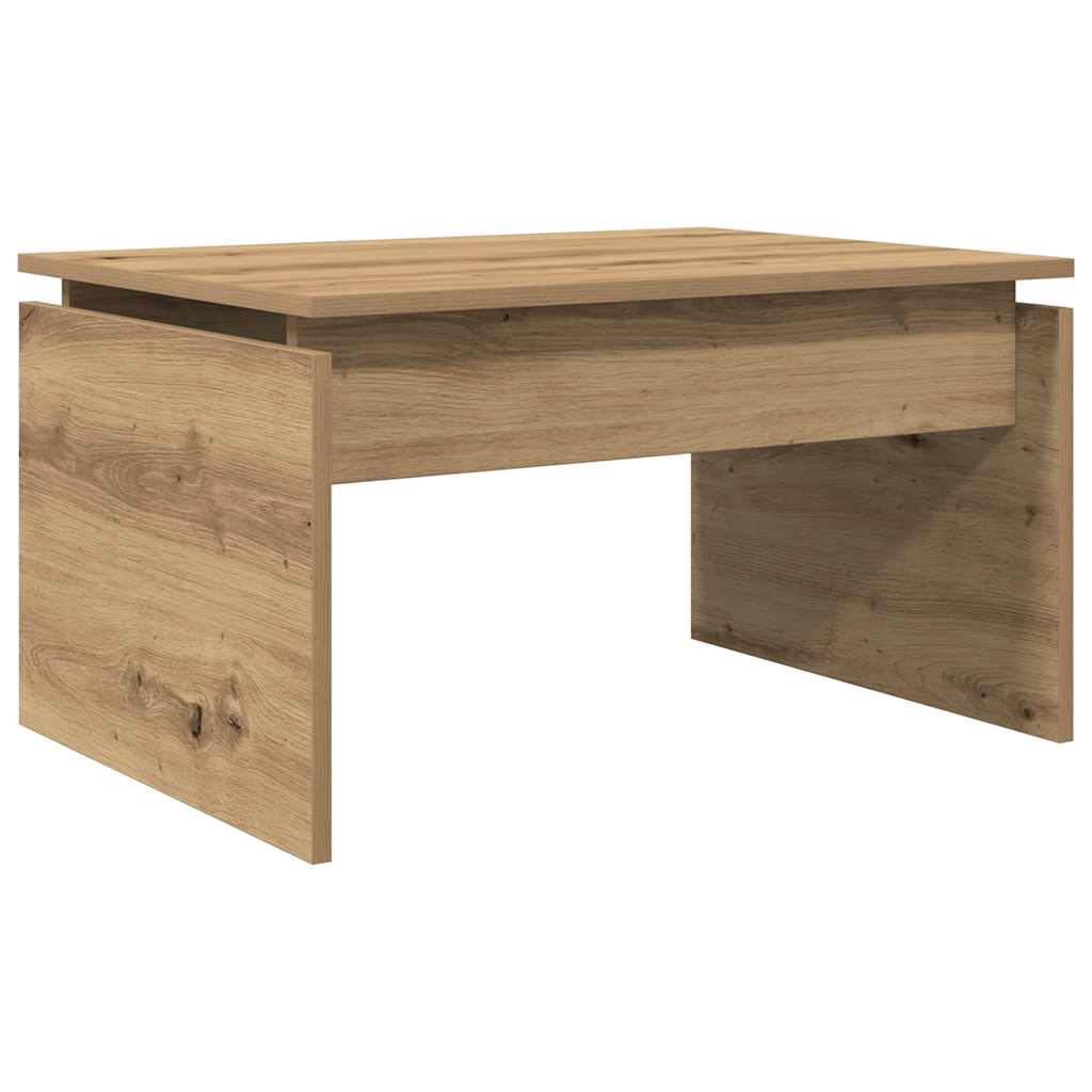 Table basse artisanale en chêne 68x50x38 cm matériau bois