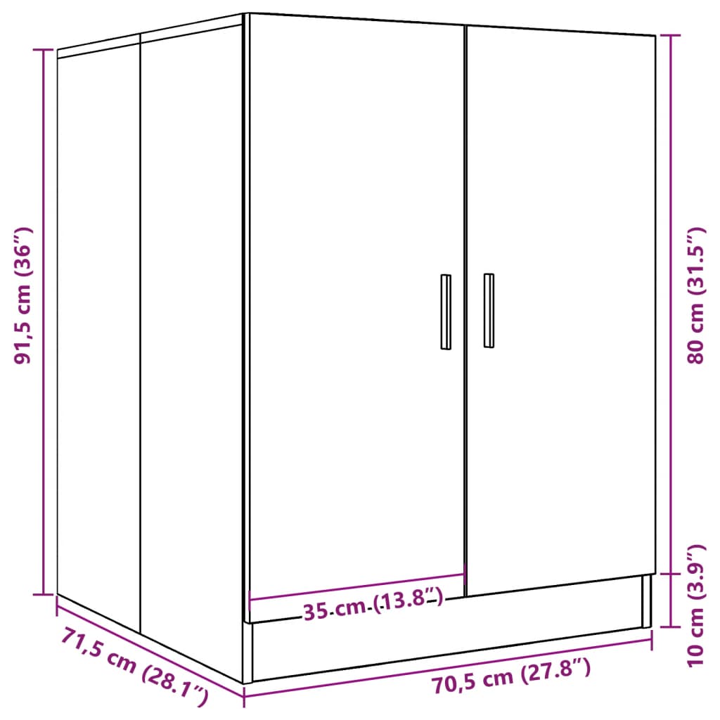 Meuble lave-linge gris béton 70,5x71,5x91,5 cm