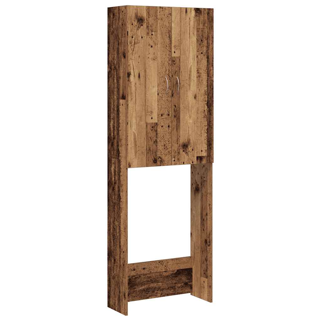 Meuble lave-linge aspect vieux bois 64x25,5x190 cm