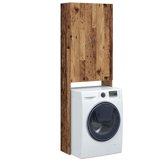 Meuble lave-linge aspect vieux bois 64x25,5x190 cm