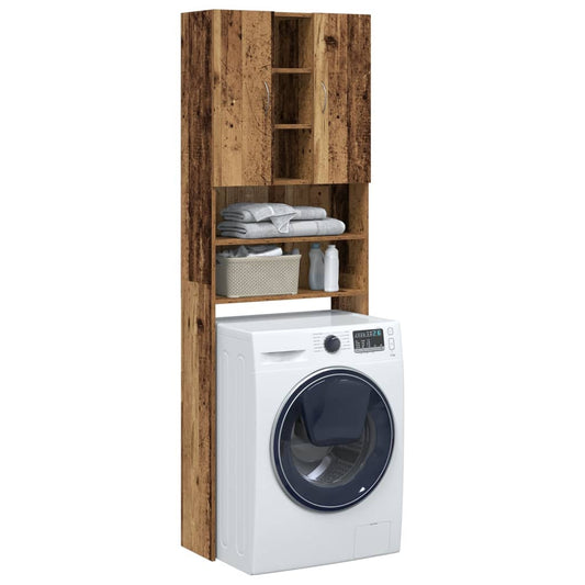 Meuble lave-linge aspect vieux bois 64x25,5x190 cm