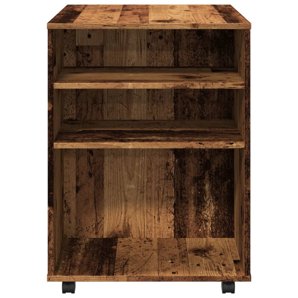 Rolling Cabinet Old Wood Look 60x53x72 cm Wood Material