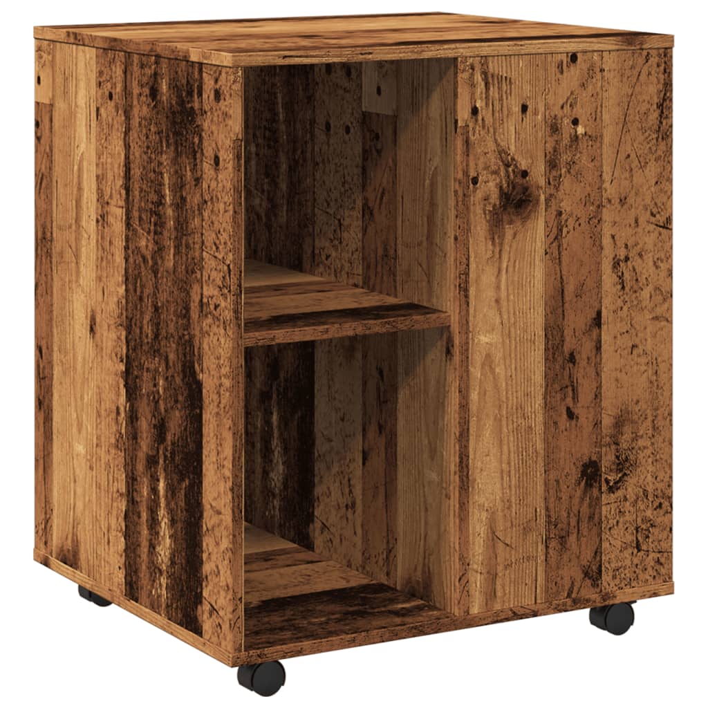 Rolling Cabinet Old Wood Look 60x53x72 cm Wood Material