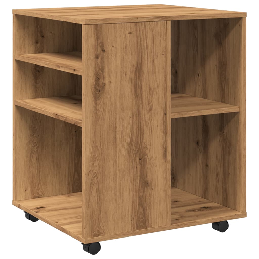 Rolling Cabinet Artisan Oak 60x53x72 cm Wood Material