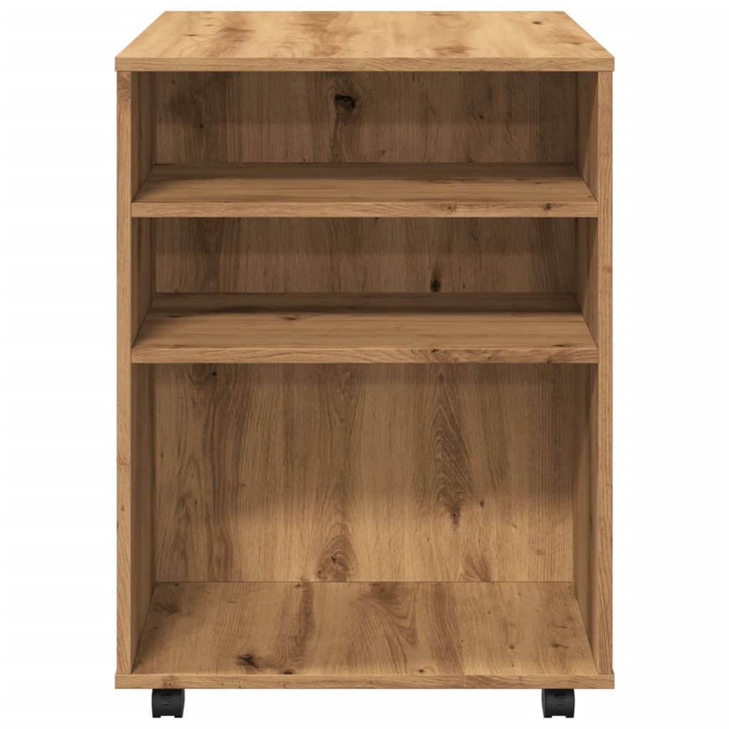 Rolling Cabinet Artisan Oak 60x53x72 cm Wood Material