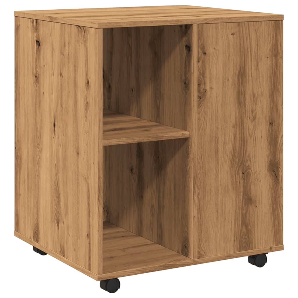 Rolling Cabinet Artisan Oak 60x53x72 cm Wood Material