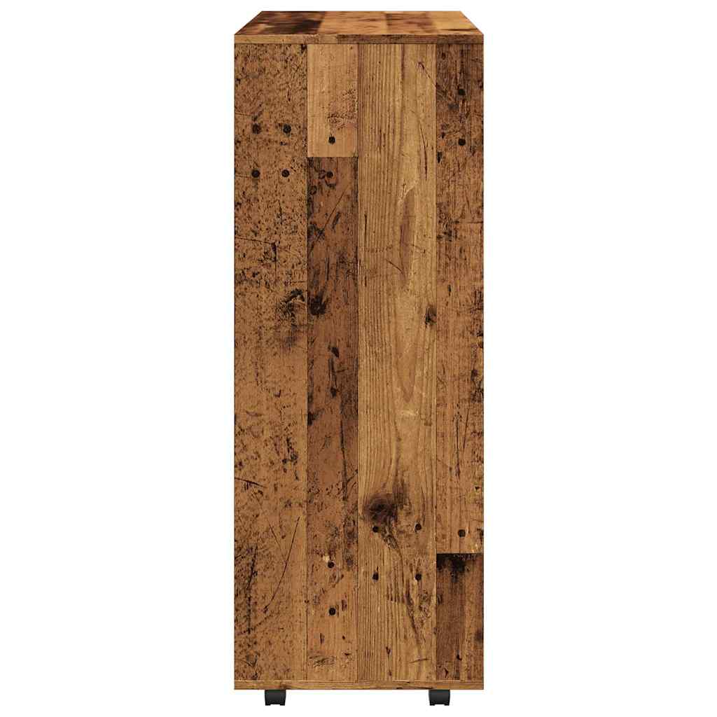 Portant à vêtements aspect bois de récupération 80x40x110 cm en matériau bois