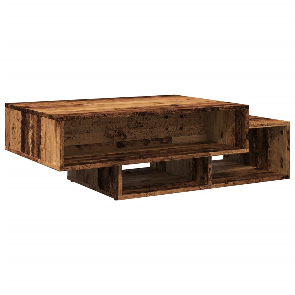 Table basse aspect bois de récupération 105x55x32 cm en bois