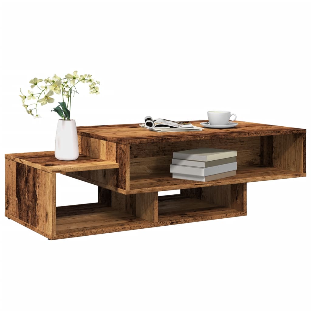 Table basse aspect bois de récupération 105x55x32 cm en bois