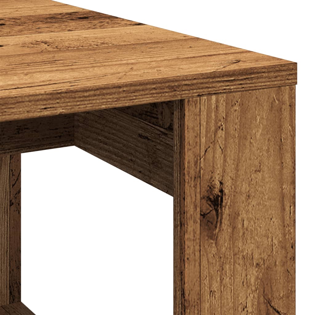 Table basse aspect bois de récupération 102x50x35 cm en bois