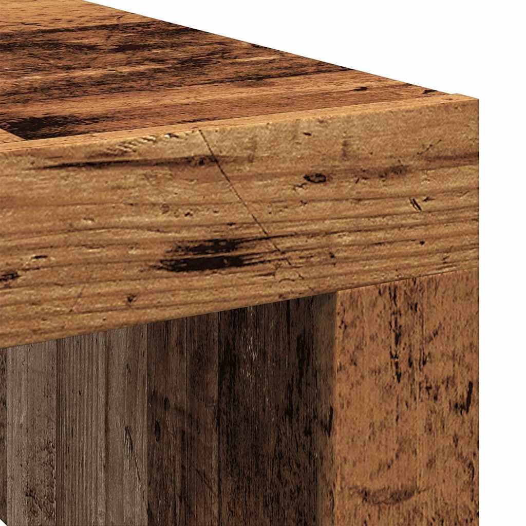 Table basse aspect bois de récupération 100x100x35 cm en bois