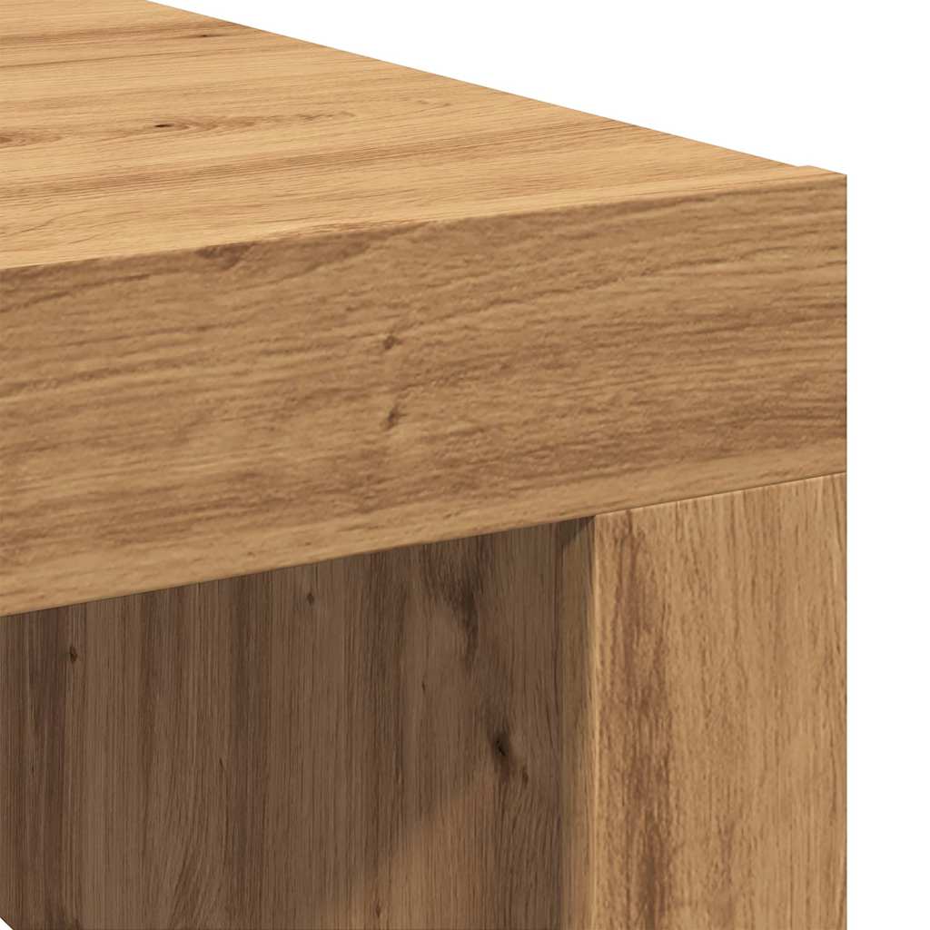 Table basse artisanale en chêne 100x100x35 cm matériau bois